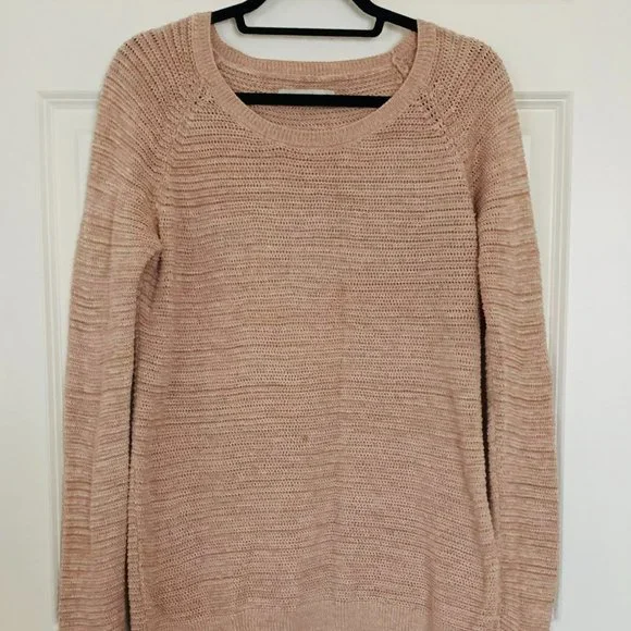 Loft Blush Knit Cotton Sweater - Picture 1 of 9